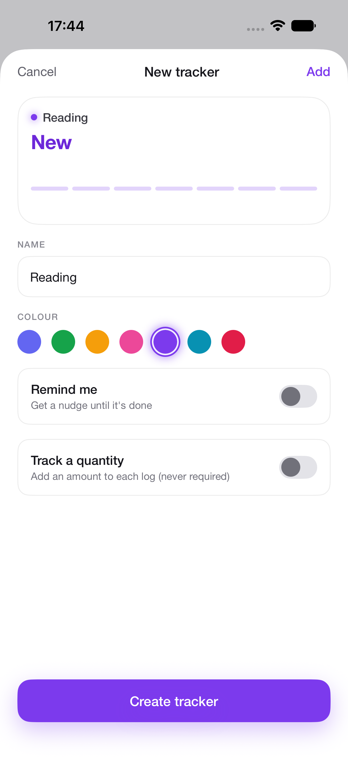 Many+ new tracker setup screen